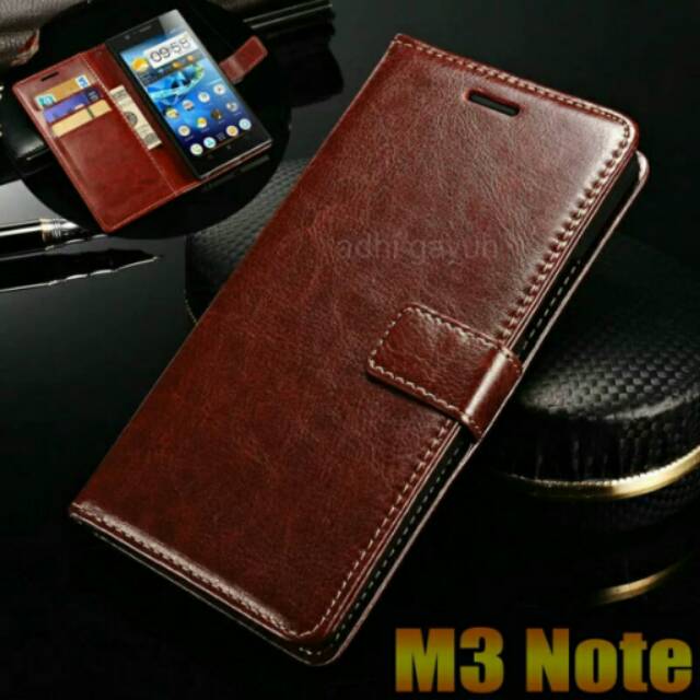 Meizu m3 note flip cover leather case premium casing