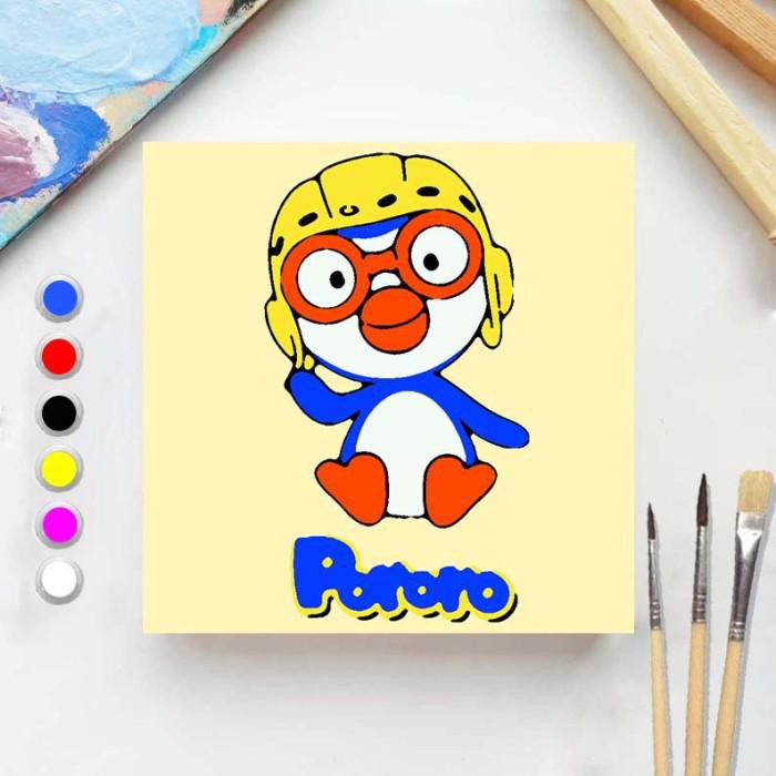 

Art / Paint By Number Pororo Duduk 20X20 Painting Kit/Set Melukis - Pororo Duduk