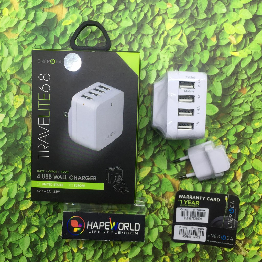 ENERGEA TRAVELITE 6.8A 4-USB WALL CHARGER