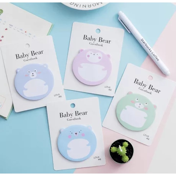 

Memo Stick Guestbook Baby Bear - 6 x 6.5 cm ( 20 Lembar )