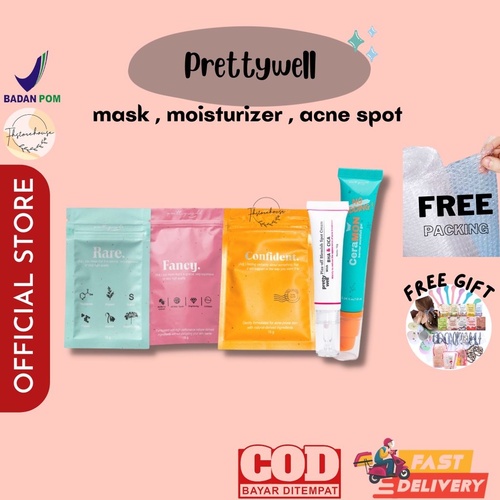 [BUY 1 GET 1 GIFT] MASKER / MOISTURIZER CERAMON / ACNE SPOT PRETTYWELL MASKER CONFIDENT FANCY RARE PRETTYWELL CONFIDENT RARE CLAY MASK PRETTY WELL FANCY CERAMIDE MOISTFUL GEL PELEMBAB PRETTYWELLMASK MASKER WAJAH MURAH MASKER ORGANIK BPOM