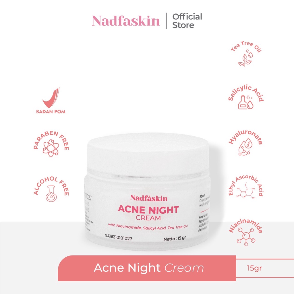[NEW PACKAGING] Acne Night Cream 15gr &quot;Nadfaskin&quot;