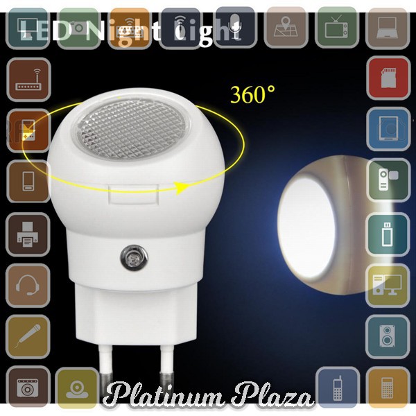 Lampu Tidur LED Sensor Cahaya Rotasi 360 Derajat - White`6R62FZ-