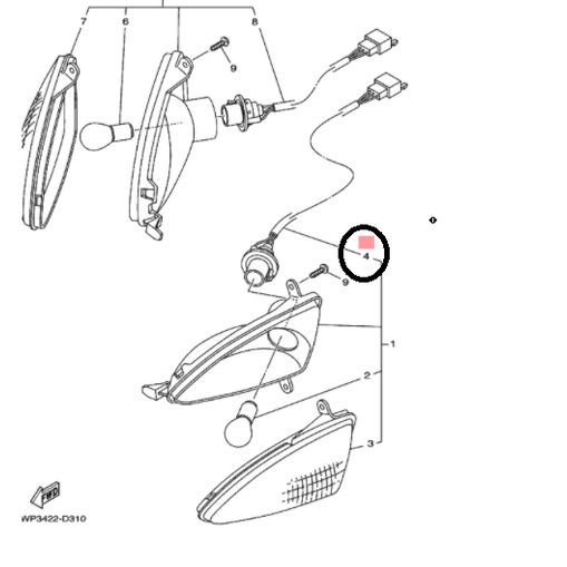 fiting fitting socket soket lampu sen sein depan kiri mio lama sporty 2004-2007 ORIGINAL YGP 5TL-H4140-10