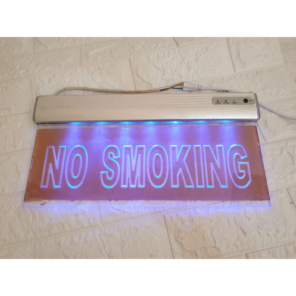 LAMPU EXIT LED ACRYLIC / LAMPU DARURAT / EMERGENCY EXIT / SIGN LAMP LAMPU EXIT NO SMOKING KACA / AKRILIK HIGH QUALITY