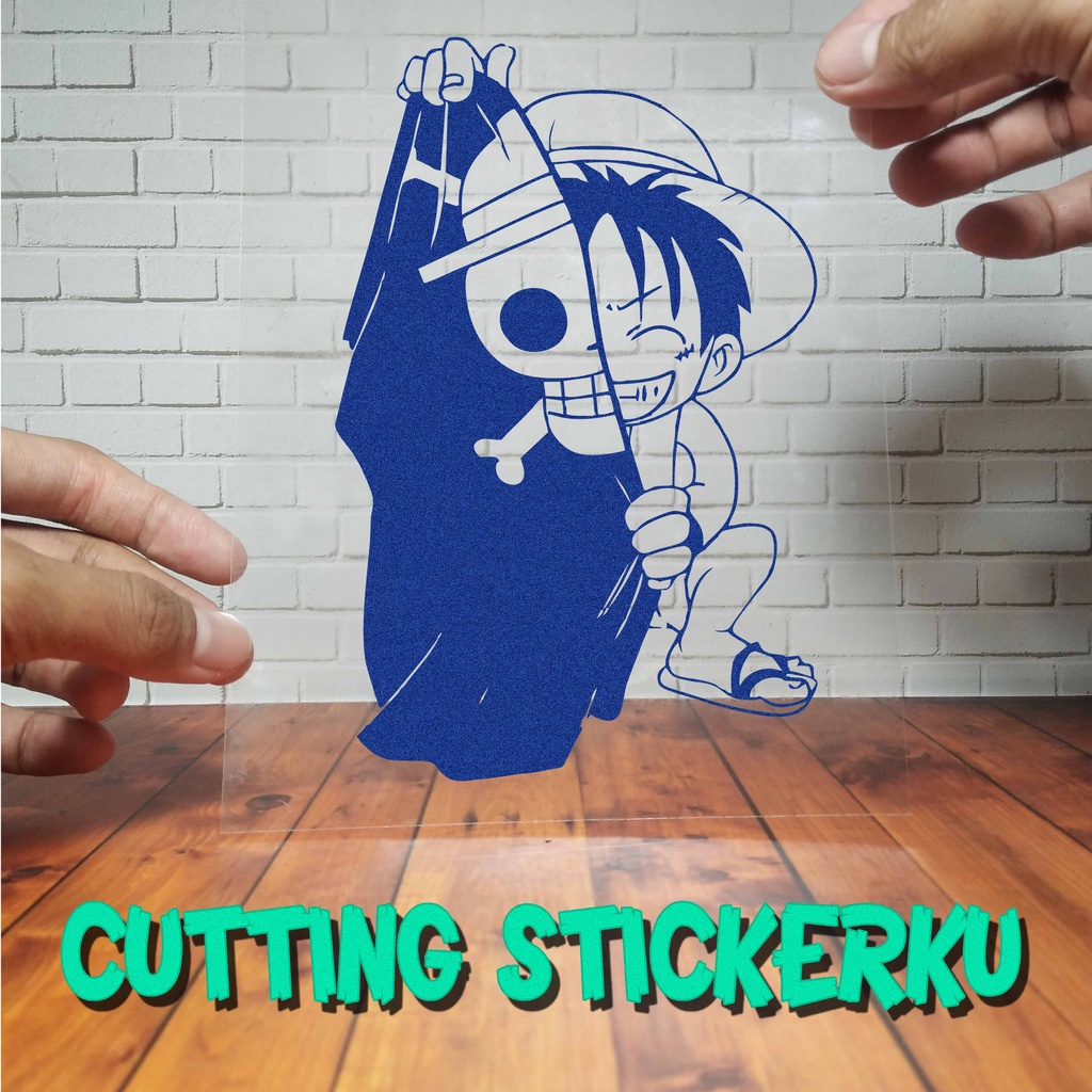 Cutting Stiker Luffy Flag Variasi Motor Mobil Sticker Timbul Keren Nyala Dasbor Spakbor Visor Body Kaca Helm Laptop Hologram Reflective Tahan Air Bodi Samping Nama Jepang Scoopy Vario Beat NMAX PCX Vespa Aesthetic Pickup Anime Windshield Kustom Modif