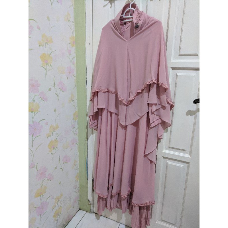 gamis syar'i set premium butik / gamis busui hijab syari dress plisket