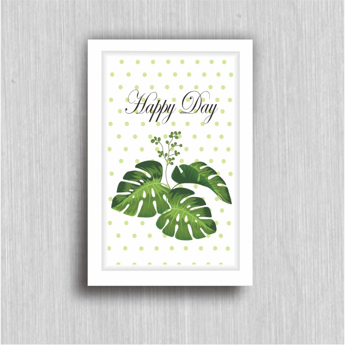 HIASAN DINDING MONSTERA HAPPY DAY MONSTERA