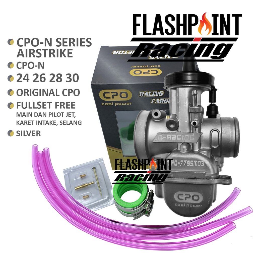 (BISA COD) KARBURATOR CPO N AIRSTRIKE CPO-N PWK 26 24 28 30 CARBURETOR KARBU PWK26 KARBULATOR PWK28-SILVER
