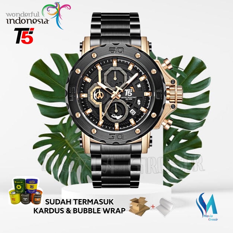 JAM TANGAN PRIA T5 H 3723 H3914G 3722 T5 ORIGINAL 100% CHRONOGRAPH TAHAN AIR BERGARANSI FREE TIN BOX
