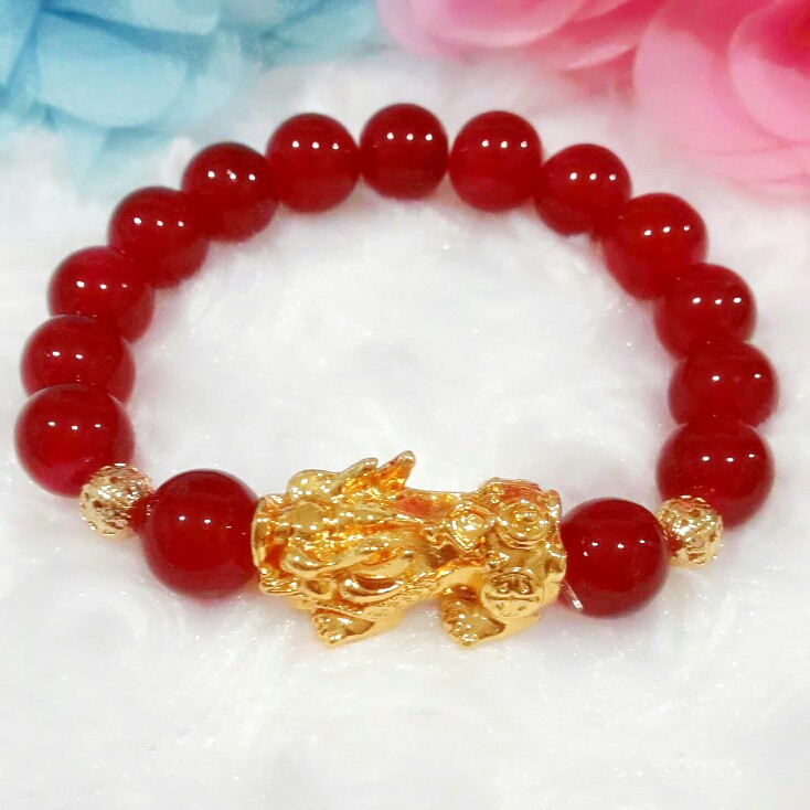 Gelang Naga Giok Merah  = Gelang Pixiu Keberuntungan