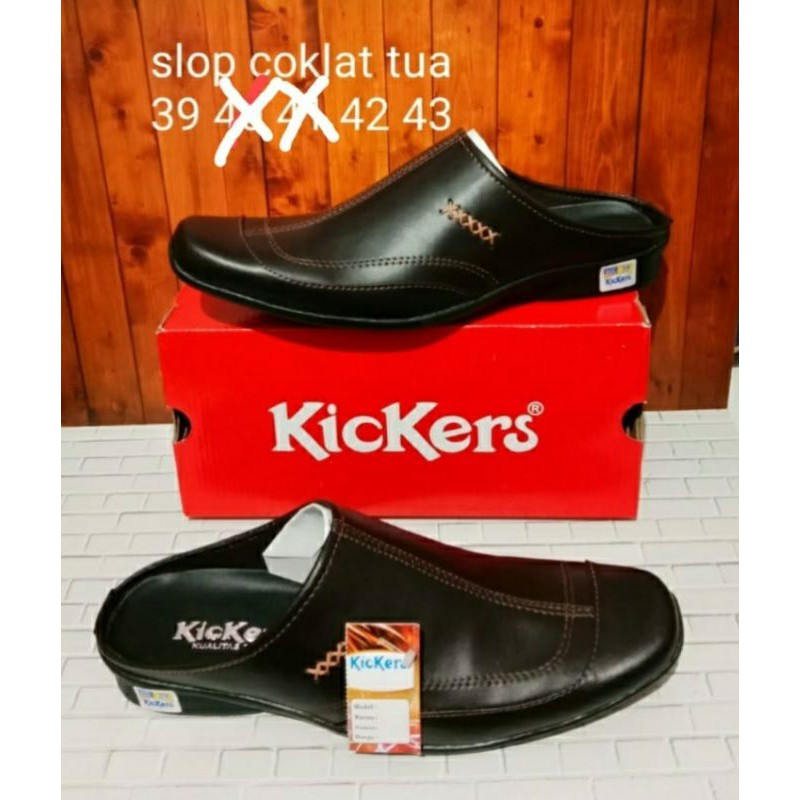 sepatu selop kulit kickers.sepatu selop cowok