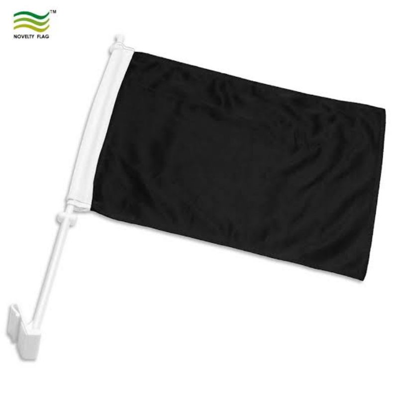 Bendera polos bijian ( 90 x 60 ) Hitam - murah berkualitas