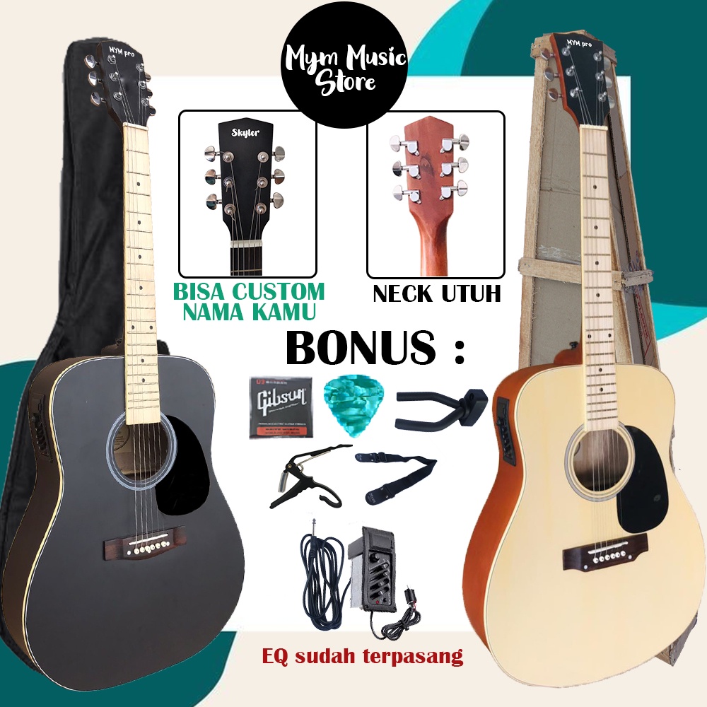 Gitar Akustik Elektrik 7545R Cort Custom Free Packing Kayu