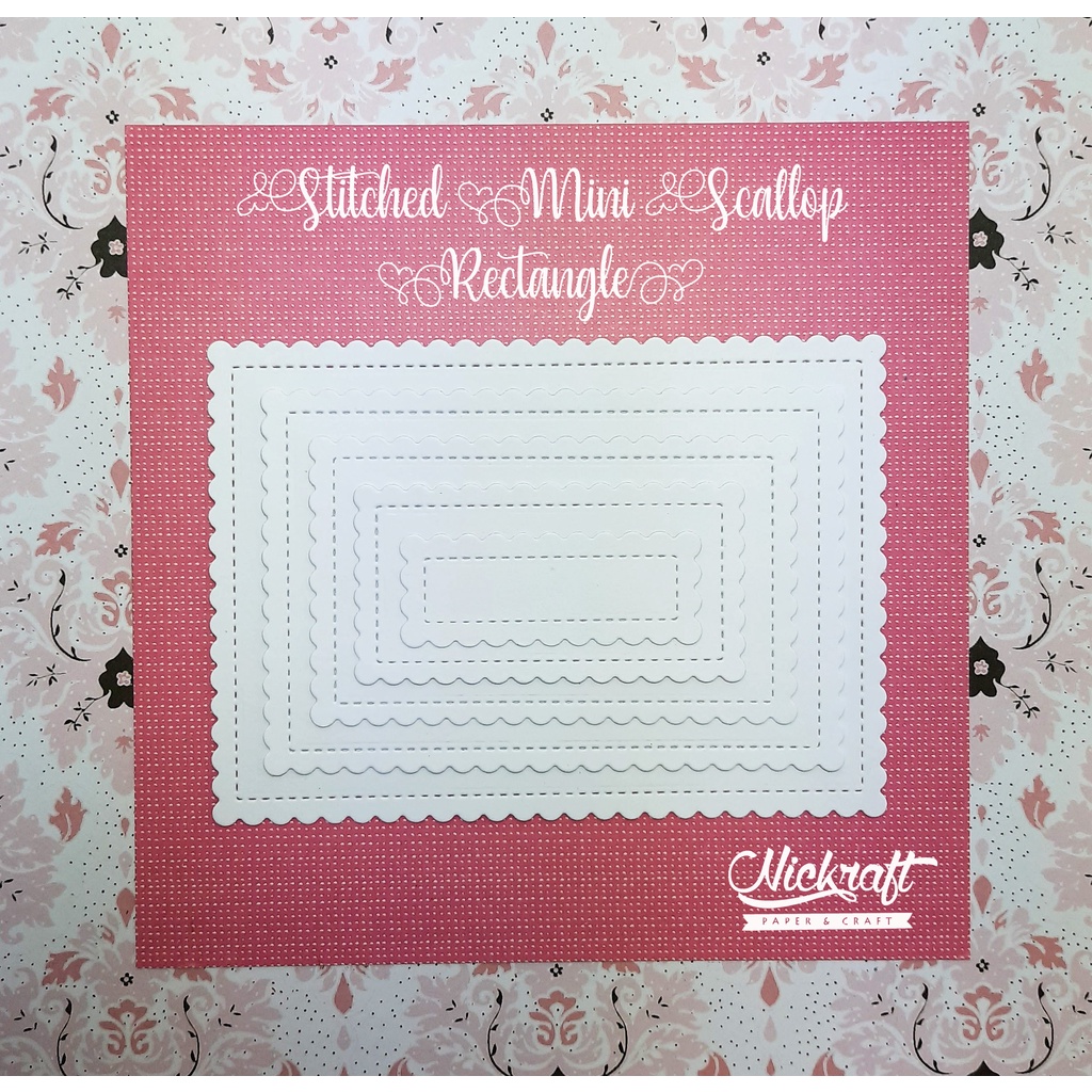 

STITCHED MINI SCALLOP RECTANGLE - Bahan Scrapbook LABEL KOTAK