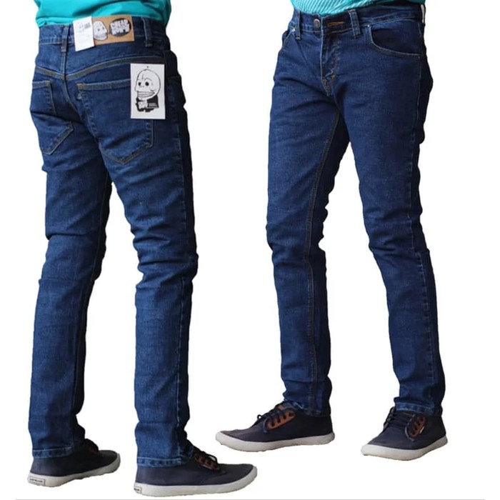  CELANA  JEANS  PRIA PANJANG  SKINNY JEANS  SLIMFIT BIRU TUA 