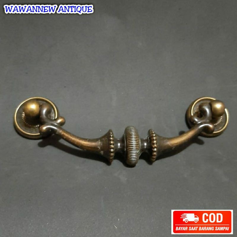 Handle Laci / Gagang Lemari Pintu Rumah Kuningan Antik Murah Motif Ukir 018