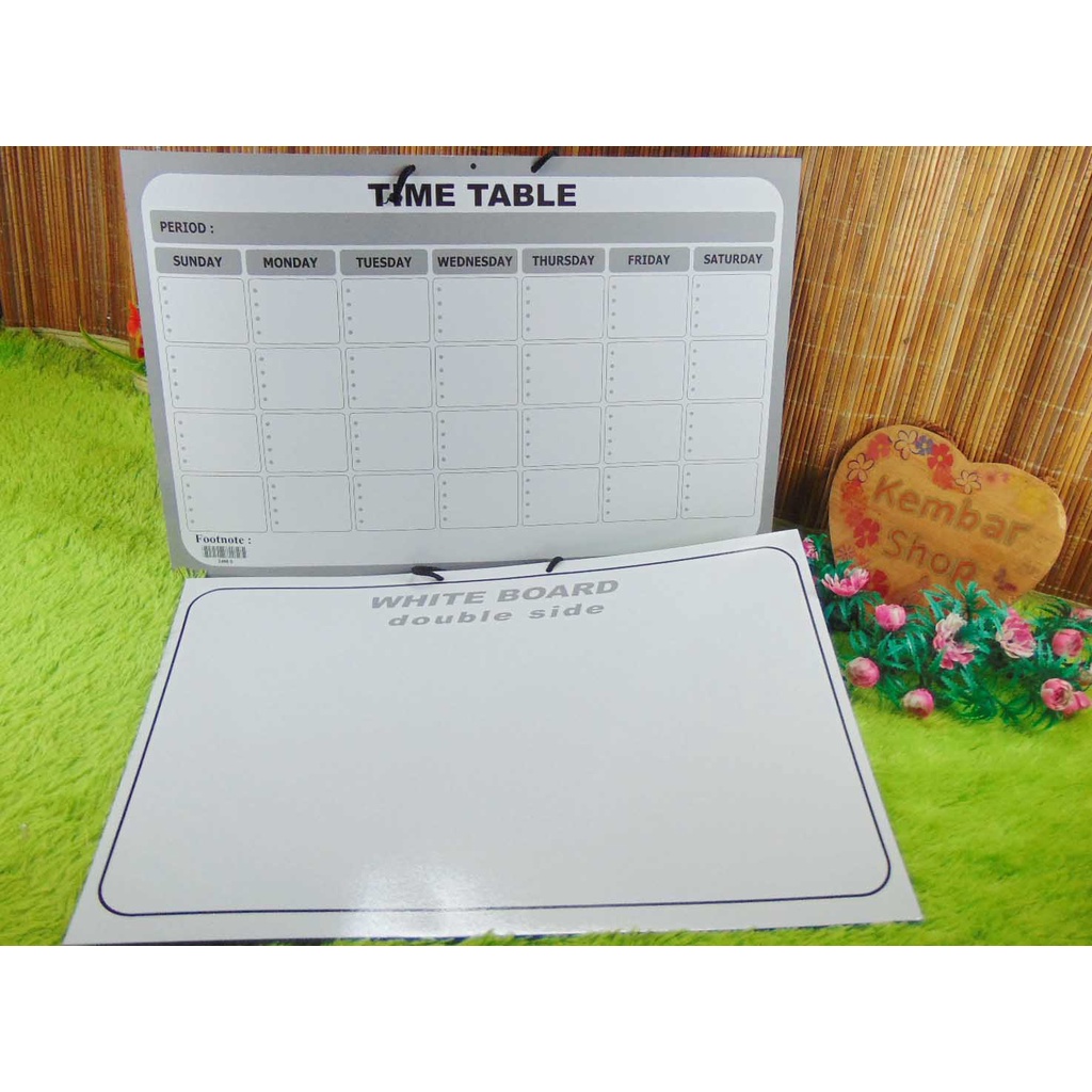 

TIME-TBL WHITE BOARD DOUBLE SIDE TIME TABLE Papan Tulis Gulung