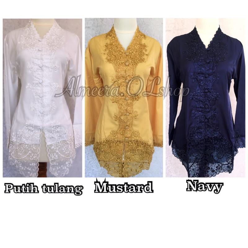 kebaya encim bordir warna senada kebaya kartini ukuran  jumbo 4L 5L 6L 7L LD 130 cm