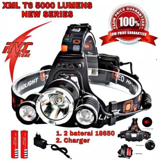 Senter Swat SENTER KEPALA HEADLAMP RJ 3000 HITAM Senter Led Super Terang Jarak Jauh V0J0 Senter Swat