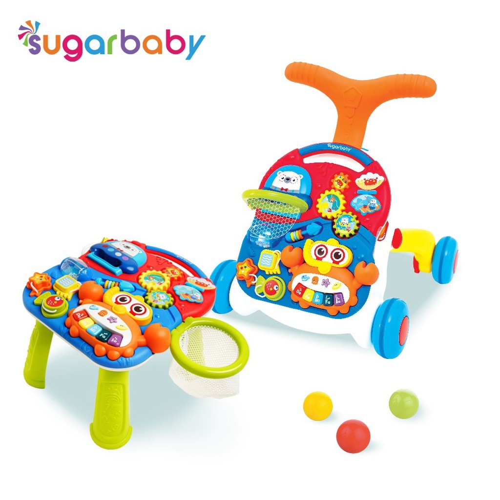 Sugar Baby 10IN1 Premium Activity Walker &amp; Table - Coco Basketball / Push Walker Baby Walker