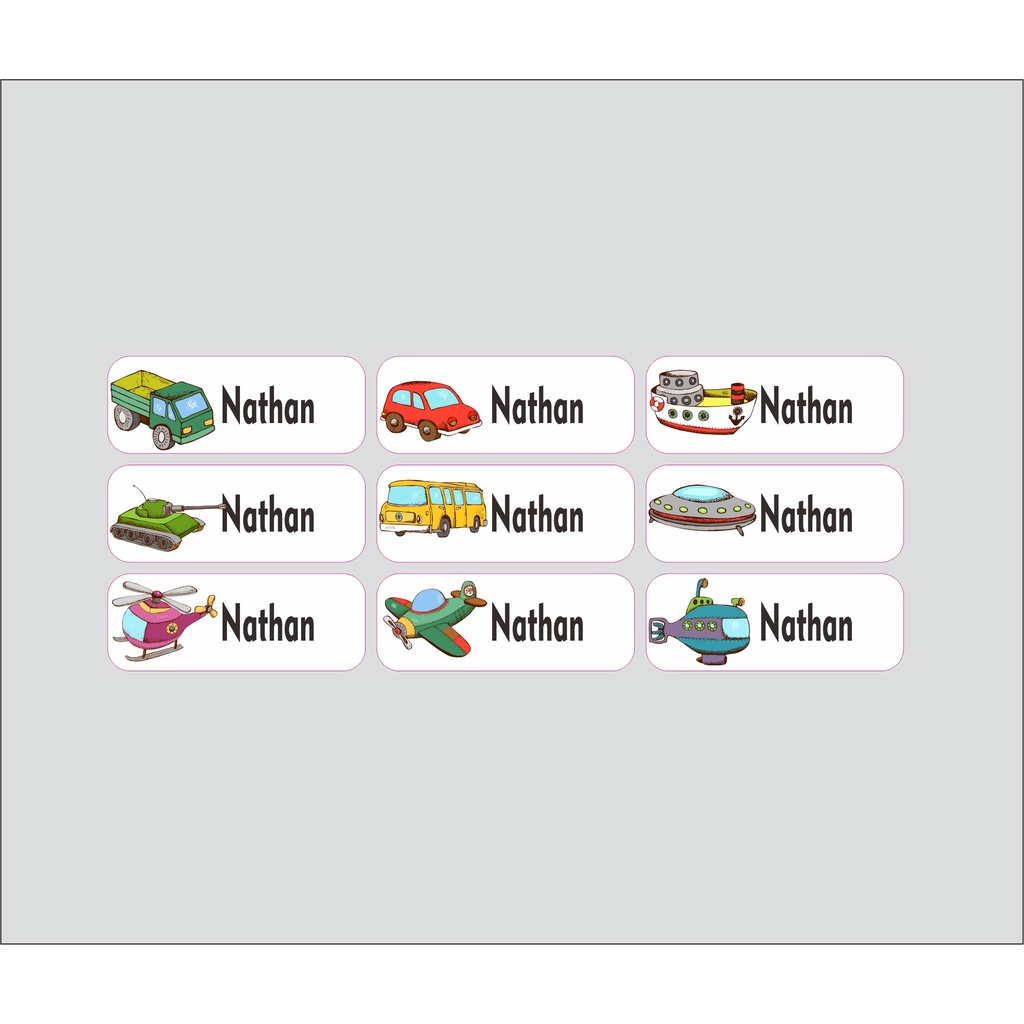 

stiker label nama waterproof tahan air vinyl size L kenderaan transport