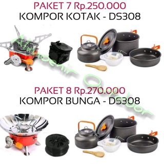 Jual Paket Kompor Cooking Set Nesting Teko Camping Outdoor Original