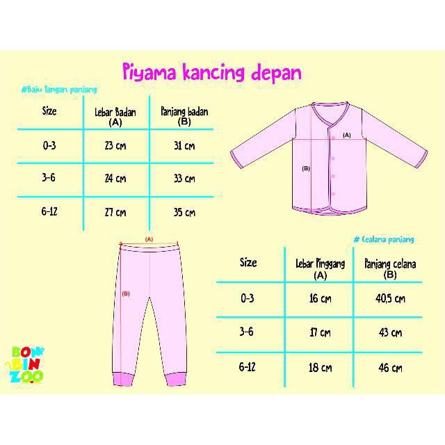 Bonbinzoo Setelan piyama anak Panjang FULL PRINT SNI nyaman lembut 0-12 Bulan setelan baju anak