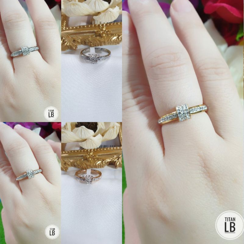 Cincin Berlian Imitasi Ring Plated Fashion 3 Warna For Women N06102101