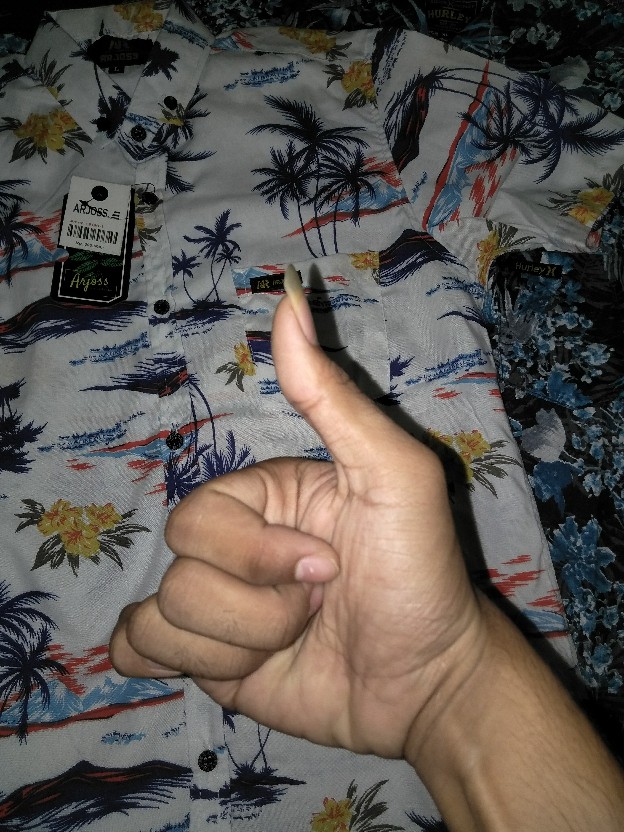 Hem Cowok Printing Kemeja Surfing Pria Motif Pantai Tie Die