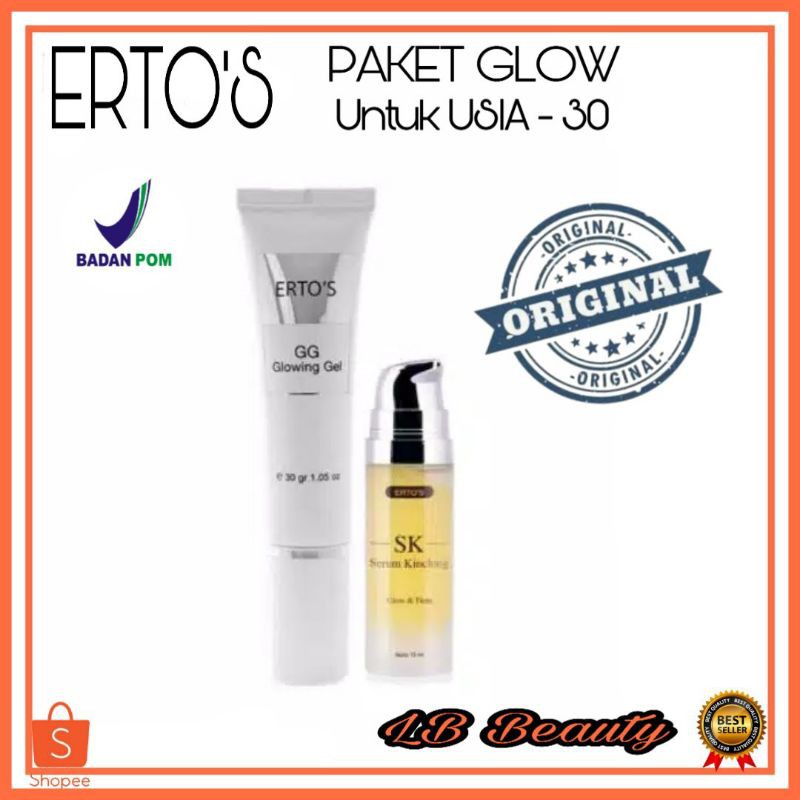 [ORIGINAL] ERTOS PAKET GLOW (GG GLOWING & SERUM KINCLONG )BPOM / ERTO'S SKINCARE / PELEMBAB WAJAH.