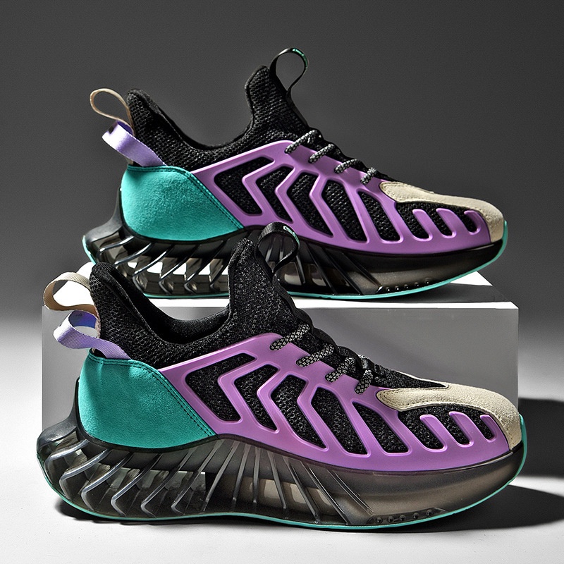 Pisau Tajam Sepatu Pria 2022    Mesh Bercahaya Sepatu Korea Fashion All-Match Pria sepatu