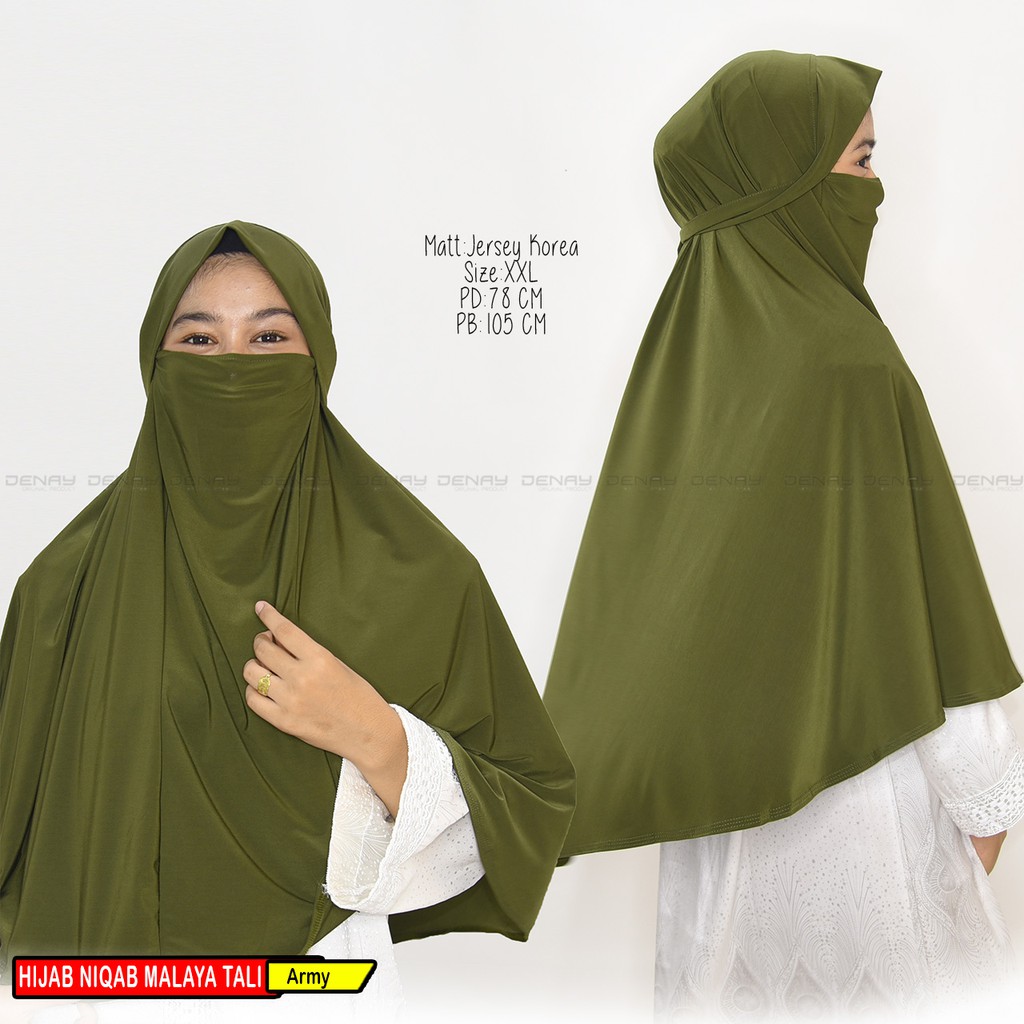 TOKODENAY - HIJAB MASKER - NIQAB MALAYA 2IN1 - BAHAN JERSEY - JILBAB WANITA MUSLIMAH - BEST SELLER