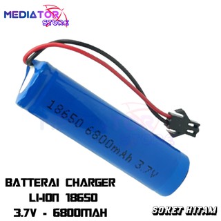 Baterai Mobil RC Type Lithium 18650 Soket Hitam 3.7V - 6800mAh