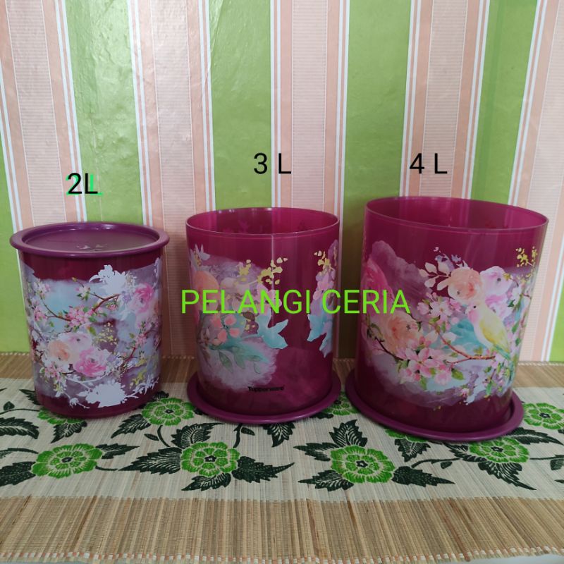 toples motif shabby chic canister tuperware ecer
