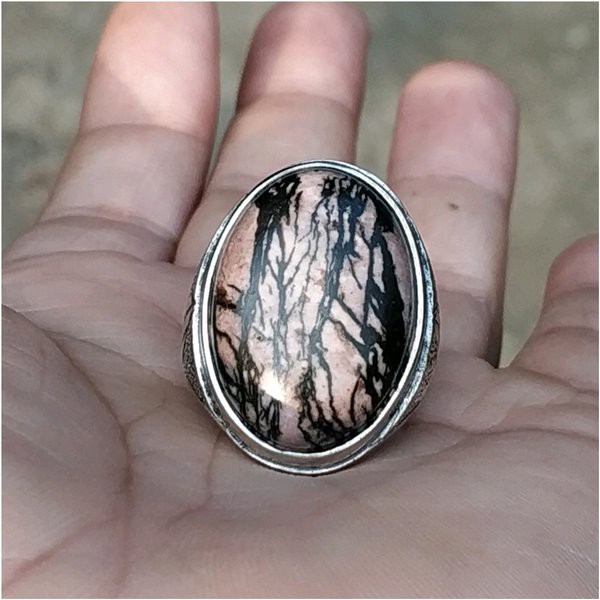 CINCIN BATU AKIK RHODONITE CORAK MANTAP