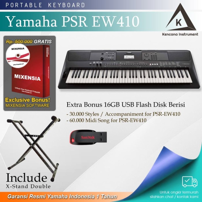 {AudioStore} Keyboard Yamaha PSR EW410  Stand / EW 410 / E W410 Garansi Resmi Murah