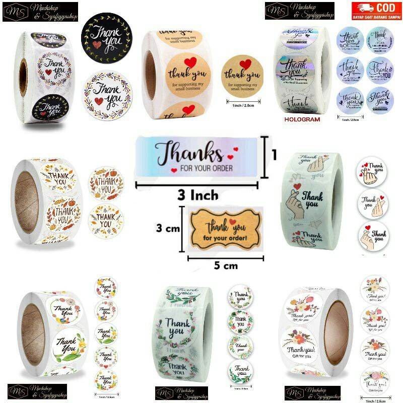 Stiker THANKS YOU / TERIMA KASIH / tanda TERIMA KASIH / kartu TERIMA KASIH