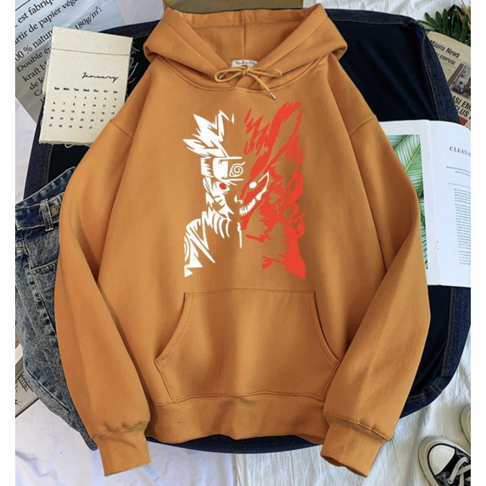 Sweater Hoodie Anime WOLF NARUTO II WOLF NARUTO Jumper Hoodie II Sweter Oblong Topi Sz M - XL ( Pria &amp; Wanita / Anak &amp; Dewasa )