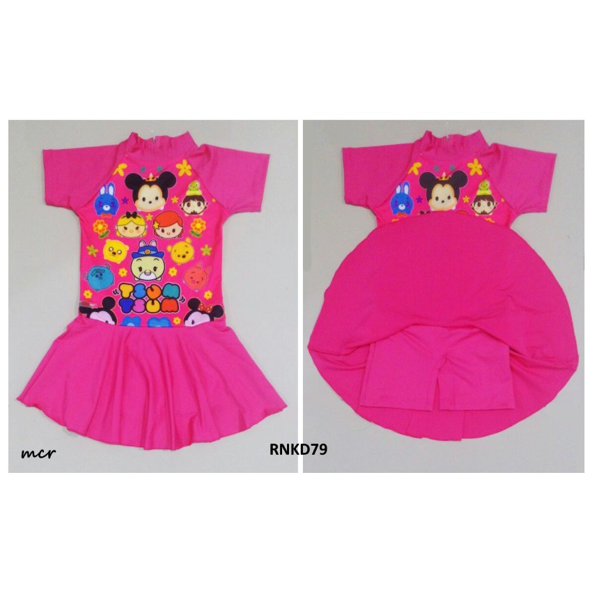 Baju Renang Anak Rok Tangan Tsum