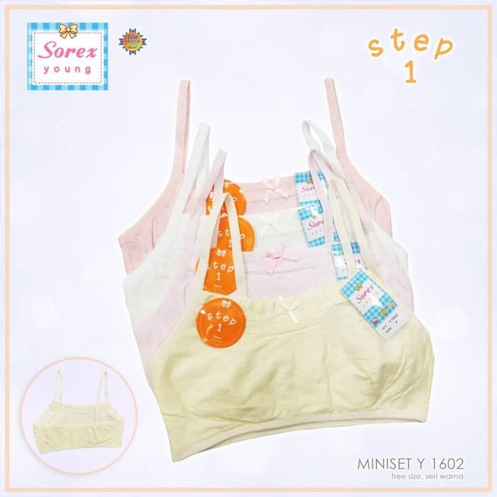Sorex Miniset Bra BH Anak Perempuan Cewek Tali Kecil 2 Lapis Kain Katun Lembut Sorex Y1602 COD Kece