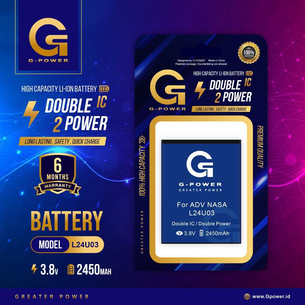 BATERAI BATRE BATTERY ADVAN L24U03 NASA ORIGINAL GPOWER DOUBLE POWER TERMURAH