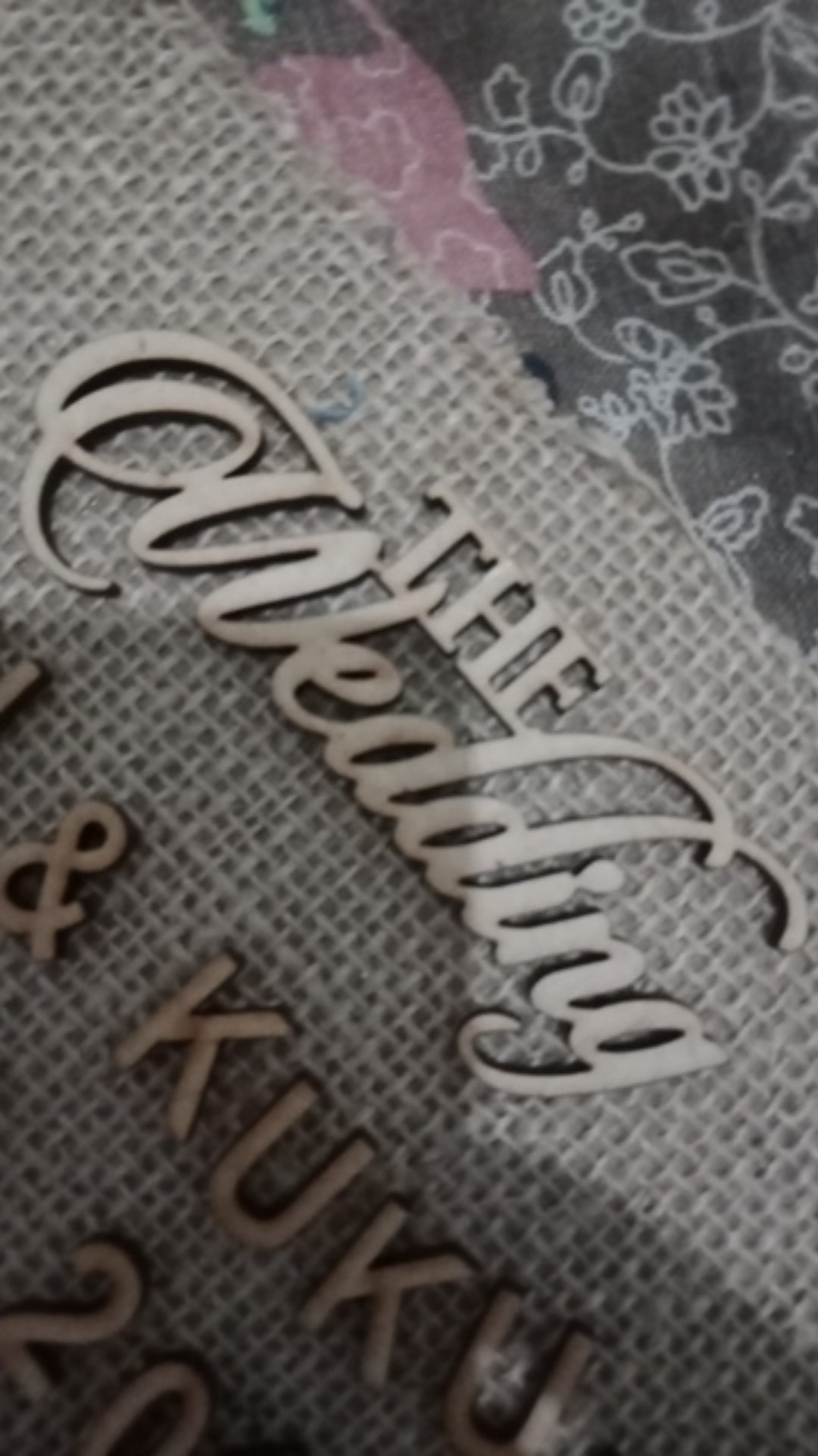 Chipboard The Wedding 9x3,4cm/text Thewedding /hantaran/hantaran Seserahan/sangjit/kotak Hantaran