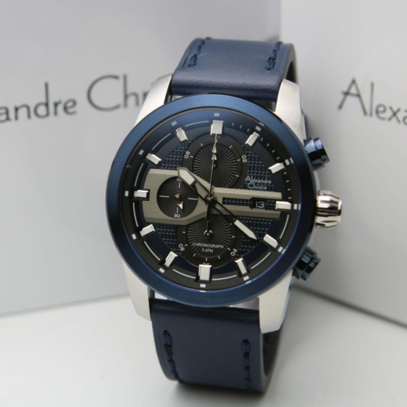 JAM TANGAN PRIA ALEXANDRE CRISTIE AC 6562 SILVER BLUE