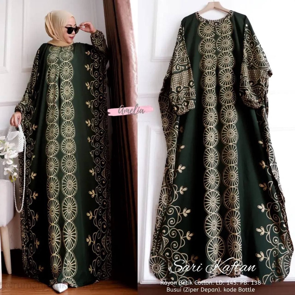 BILION KAFTAN MAXY DRESS SUPER JUMBO LD 150 DASTER BATIK BUSUI ZIPPER DEPAN GAMIS RAYON BATIK COTTON