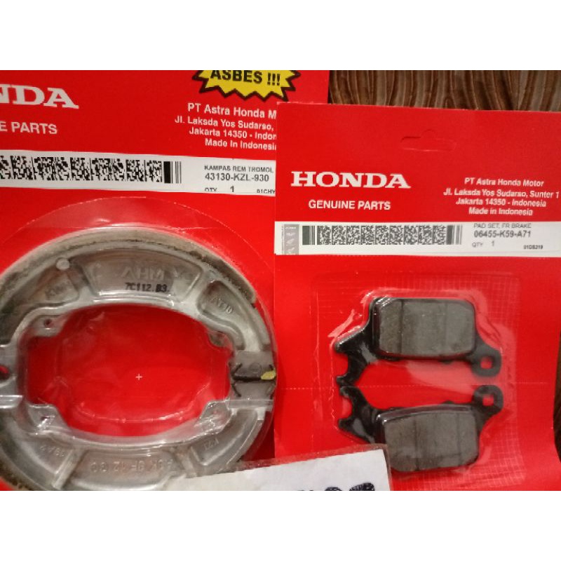 KAMPAS REM CAKRAM DEPAN BELAKANG HONDA VARIO 125 150 LED 2018 KE ATAS NEW PP K59&amp;KZL