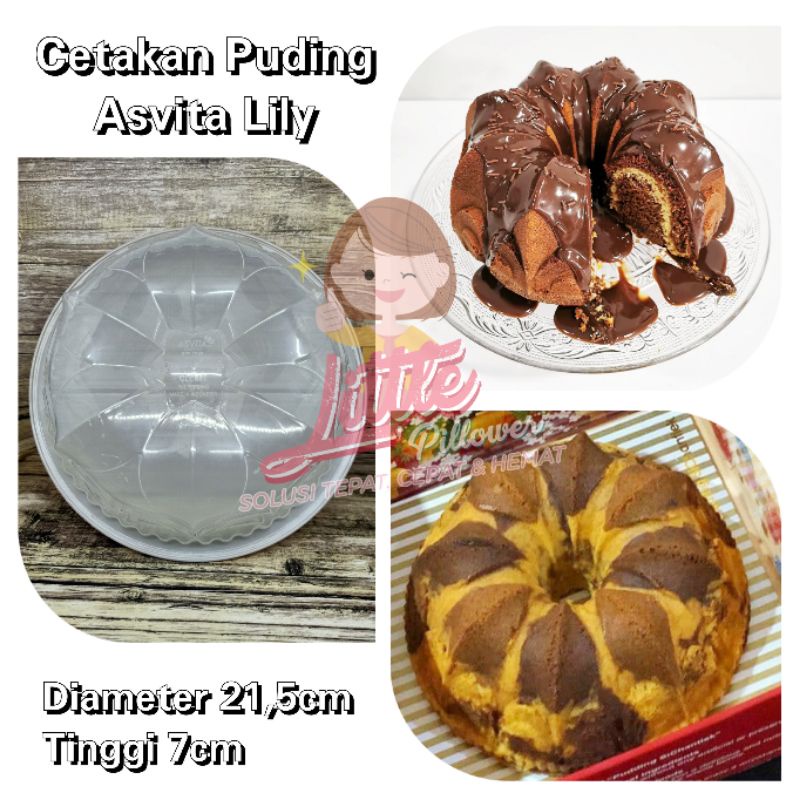 (Asvita Lily) Cetakan Puding Bunga Lily - Cetakan Bolu Kukus - Cetakan Agar