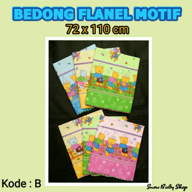 6 pcs Bedong Bayi Flanel Motif