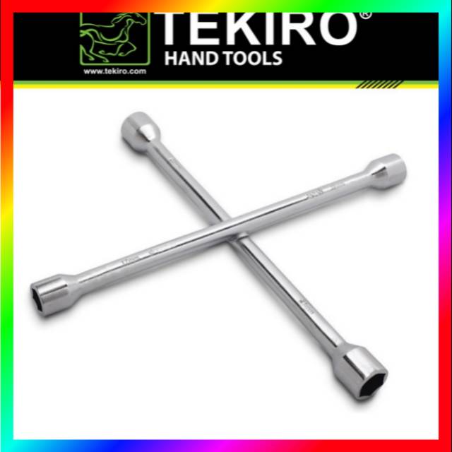 KUNCI RODA PALANG TEKIRO 14 INCI 17 19 21 23 MM 4 WAYS CROSS WRENCH