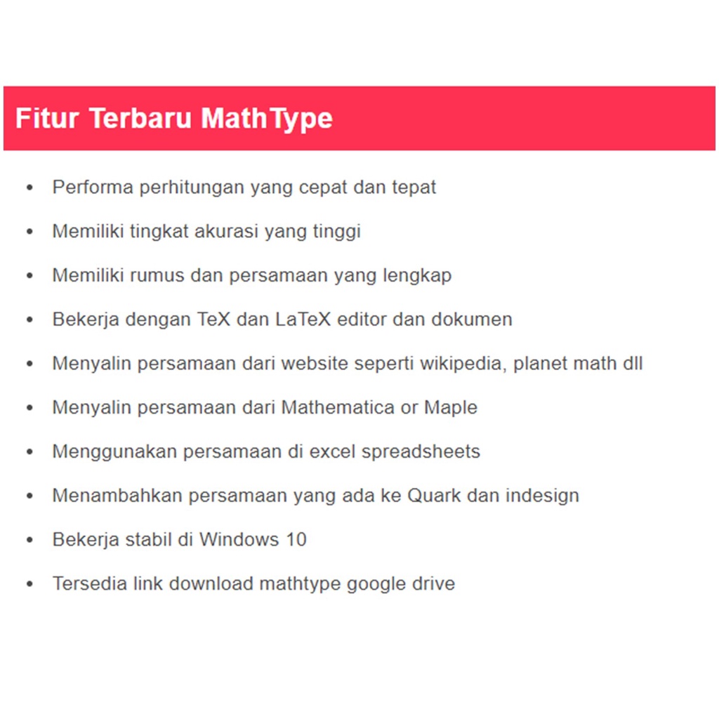 MathType Pro 2023 Full Version Lisensi Lifetime Software Math Type 7.6 perhitungan Matematika dengan akurat dan cepat | notasi seperti eksponen, logaritma